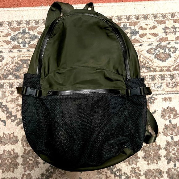 lululemon athletica Handbags - Lululemon All Hours Backpack Dark Olive / Black Used